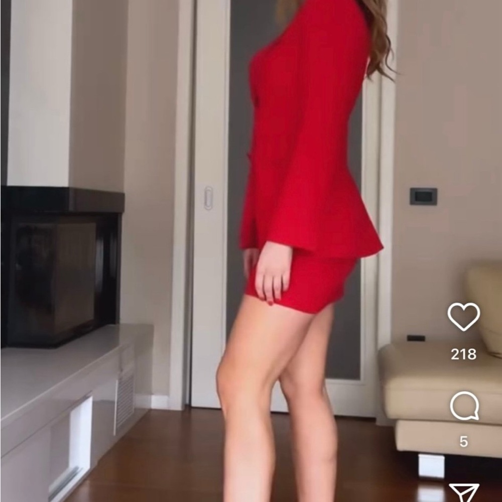 Zara Women's Red Blazer with Skirt - Picture 5 of 12